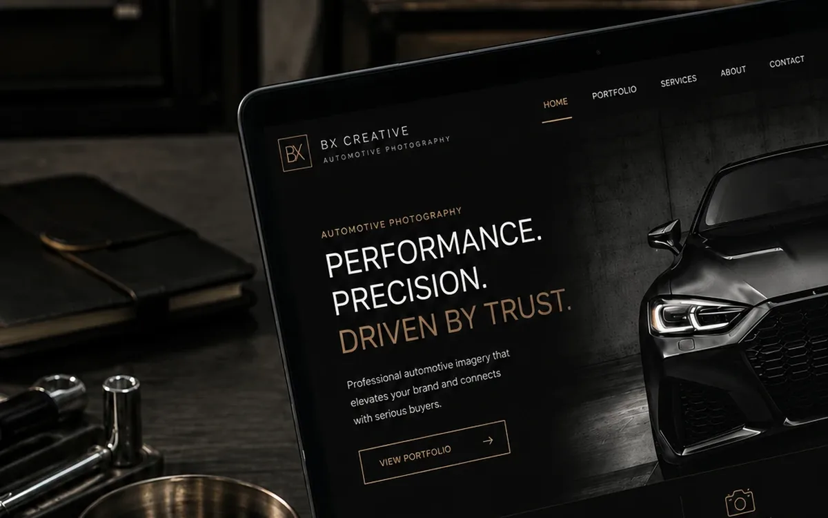 A professional business website on a laptop